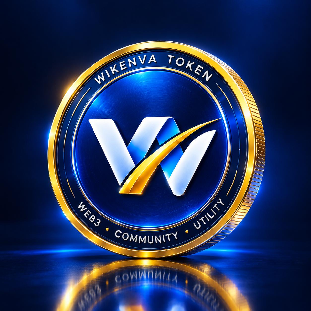 Visuel conceptuel du WIKENVA TOKEN : médaille bleue et or portant le logo officiel.